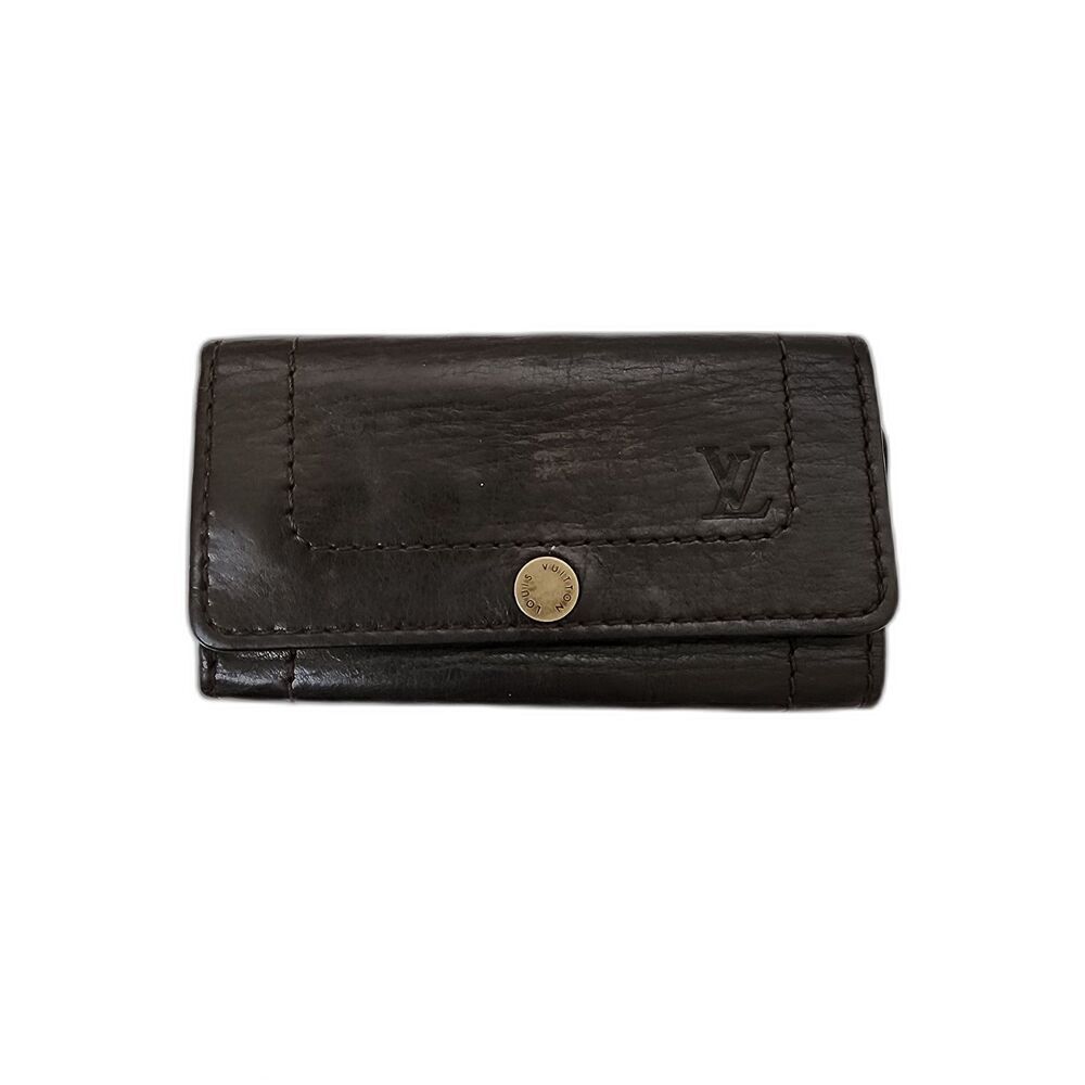 Louis Vuitton LV Brown Leather Utah 6 Key holder